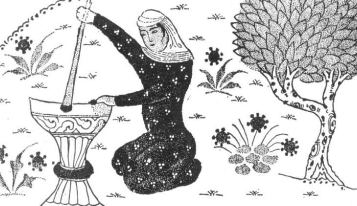 F�z� asszony [Forr�s: Wiebke, W. (1993): Women in Islam. Markus Wiener Publishing, Princeton & New York. 90. o.]