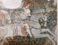 12. Szent László lovon. Részlet a székelyderzsi falképről, 1419 (Másolat)
