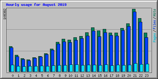 Hourly usage for August 2019