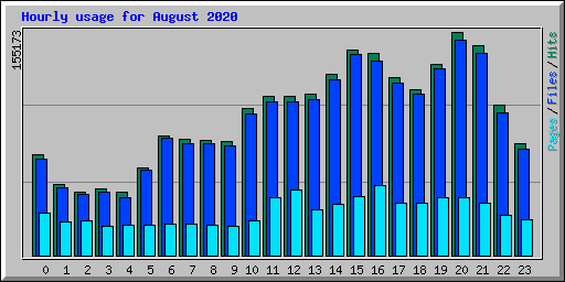 Hourly usage for August 2020