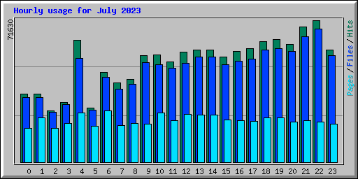 Hourly usage for July 2023