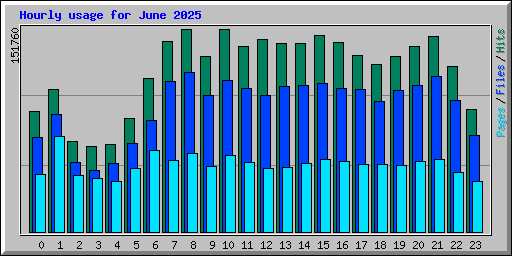 Hourly usage for June 2025