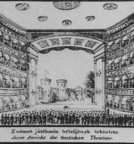 35.Lovagdrma jelenete a pesti Nmet Sznhzban. Karl Vasquez rzmetszete, 1838. OSzK SzT KE 3234