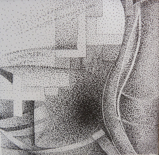 5. ábra – Tónusozás pontozással. Tusrajz. Festészet – grafika fakultáció I.