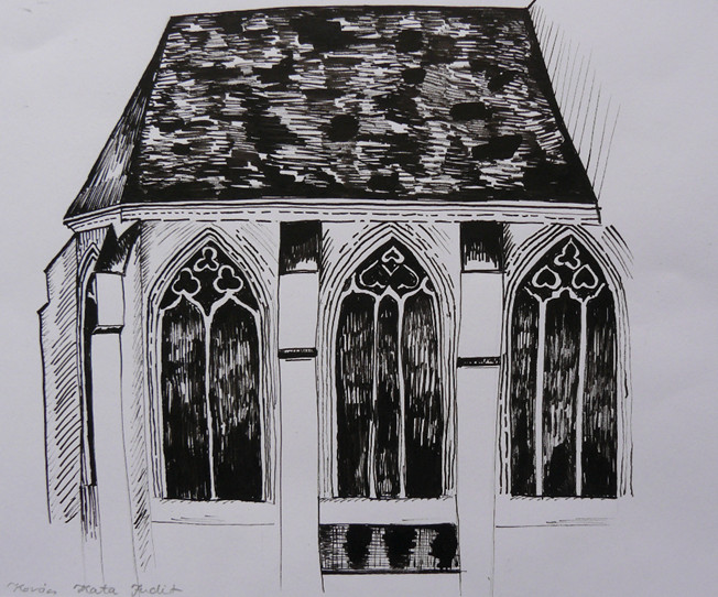 31. ábra – Sopron. Tusrajz. Hallgatói munka. Festészet – grafika fakultáció I.