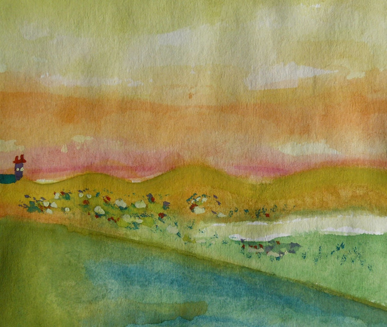 115. ábra – Festmény átirata komplementer negatívra. vízfesték – tempera. Hallgatói munka. Festészet – grafika fakultáció II.