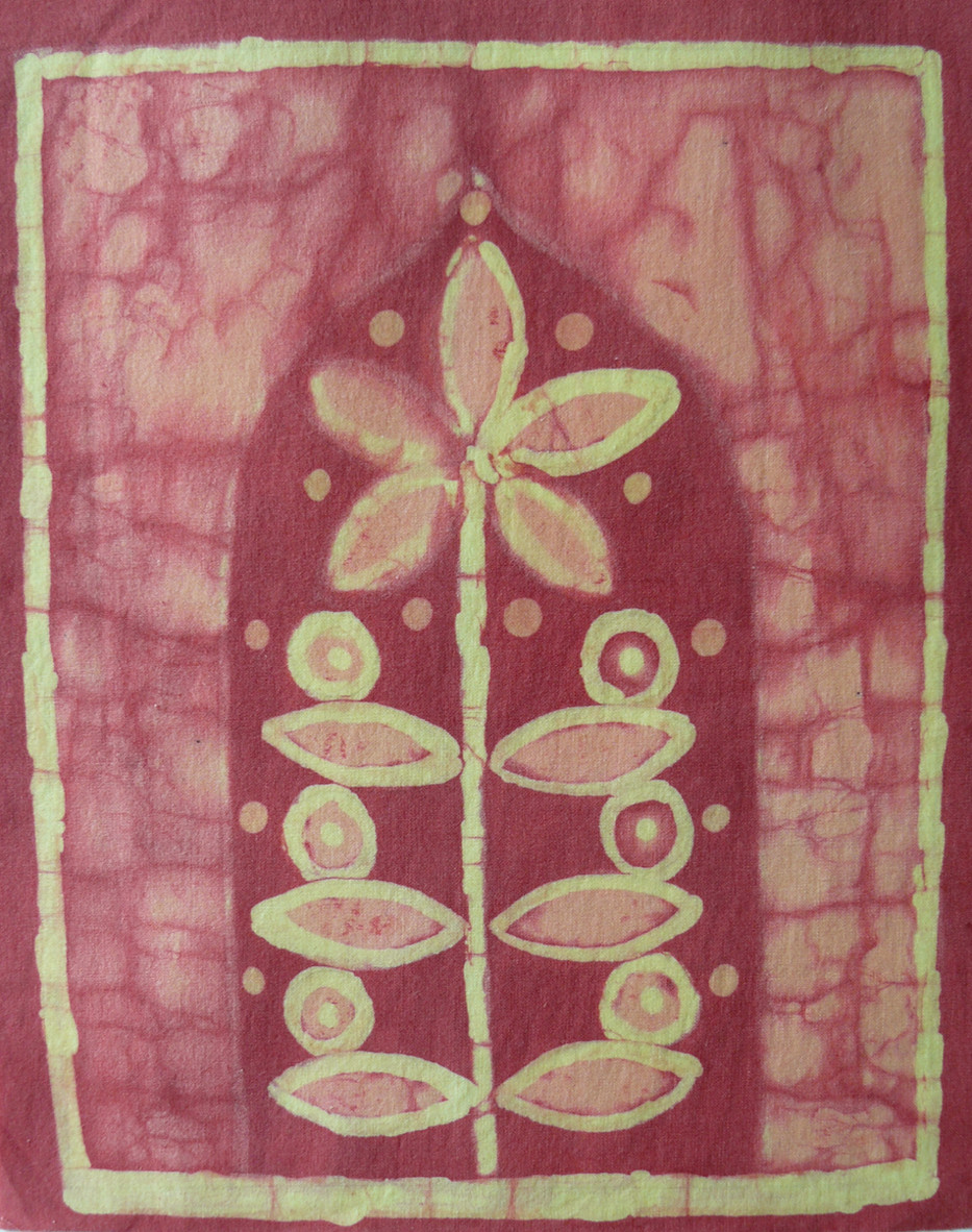 130. ábra – Viaszolt batik. II. éves óvodapedagógus hallgató munkája