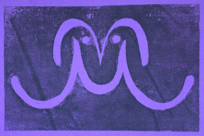 135. ábra – Monogram. Színes papírra nyomtatott papírmetszet. II. éves óvodapedagógus hallgató munkája