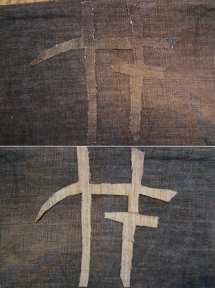 139. ábra – Egyéni jelek a környezetben. II. éves óvodapedagógus hallgató munkája. (Applikáció, Rejtőzködés és megnyilvánulás belső környezetben)