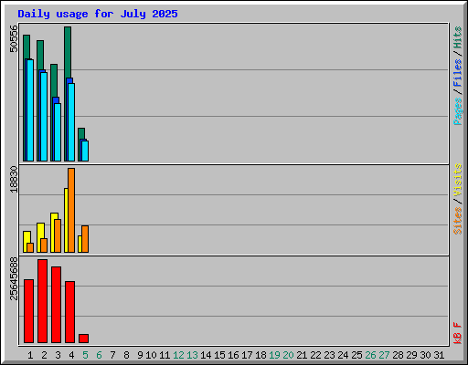 Daily usage for July 2025