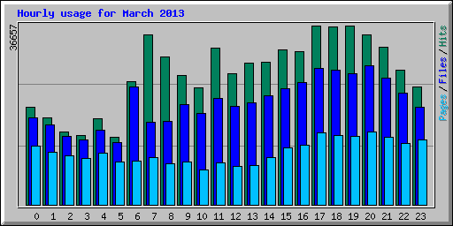 Hourly usage for March 2013