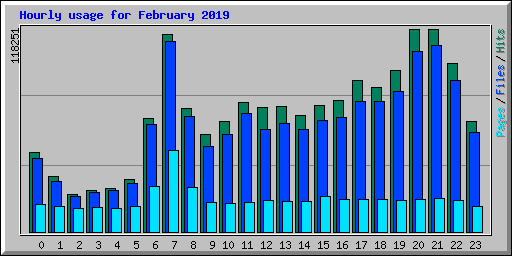 Hourly usage for February 2019