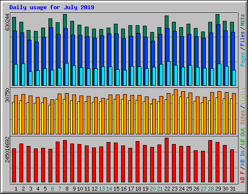 Daily usage for July 2019