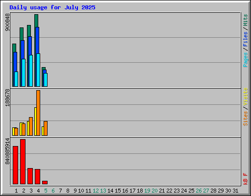 Daily usage for July 2025