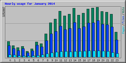 Hourly usage for January 2014