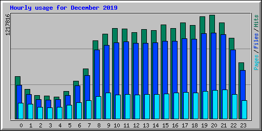 Hourly usage for December 2019