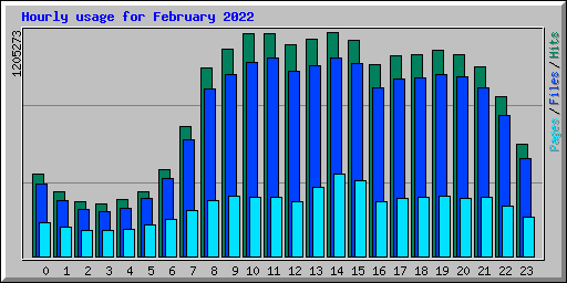 Hourly usage for February 2022