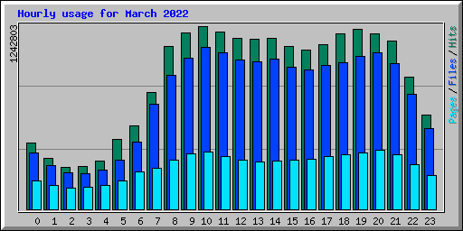 Hourly usage for March 2022